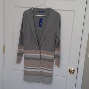 Apt 9 Grey and Tan Long Cardigan small